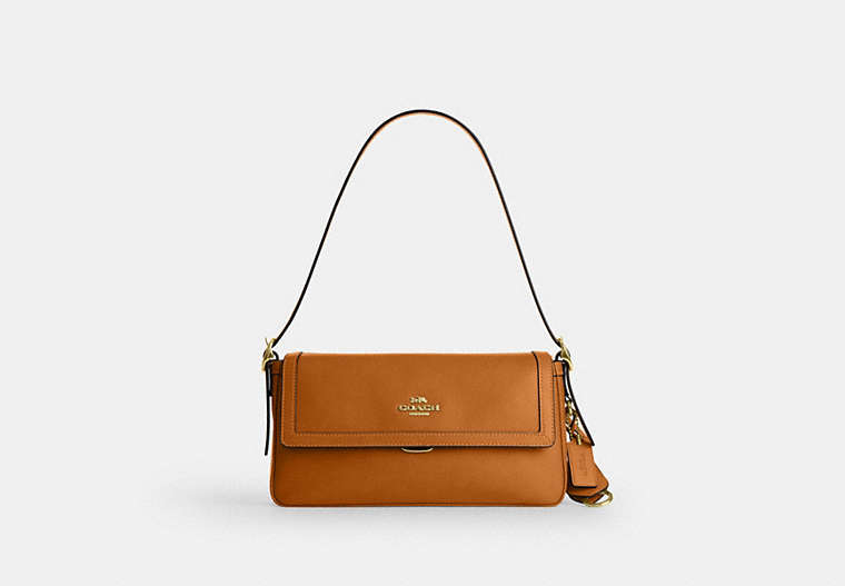 Etta Small Flap Shoulder Bag - Gold/Brown