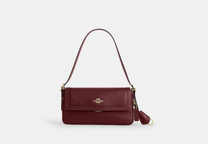 Etta Small Flap Shoulder Bag - Gold/Maroon