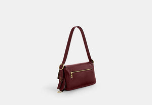 Etta Small Flap Shoulder Bag - Gold/Maroon