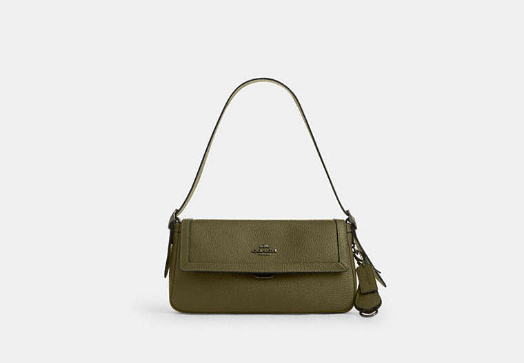Etta Small Flap Shoulder Bag - Gunmetal/Olive