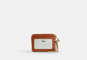 Zip Card Case - Gold/Amber Brown