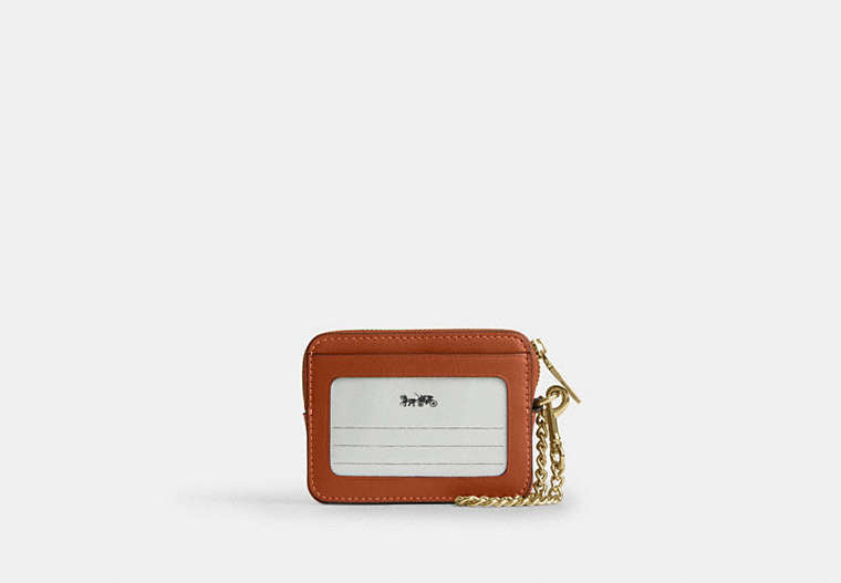 Zip Card Case - Gold/Amber Brown