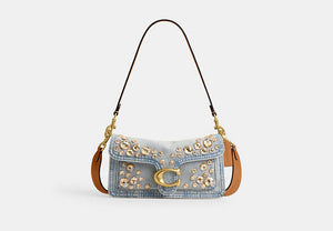 Tabby Shoulder Bag 26 With Crystal - Brass/Silver