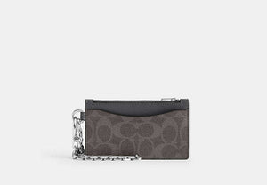 Zip Card Case - Grey Signature