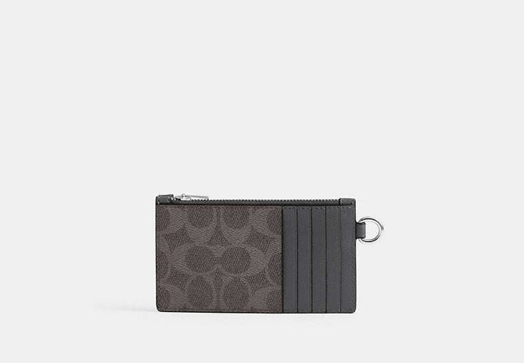 Zip Card Case - Grey Signature