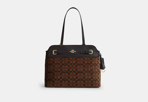 Easton Tote Bag In Signature Chenille - Gold/Truffle