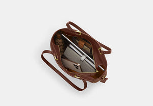 Easton Tote Bag In Signature Chenille - Gold/Light Khaki/Vintage Brown