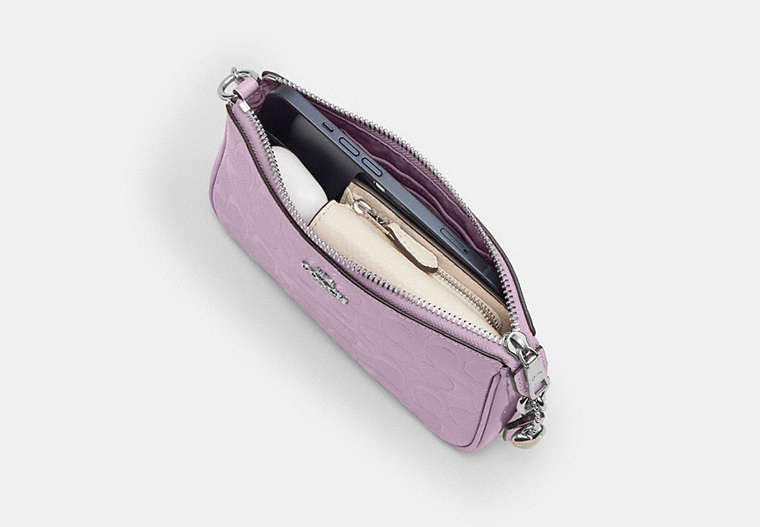 Nolita 19 In Signature Leather With Heart Charm - Silver/LIGHT VIOLET