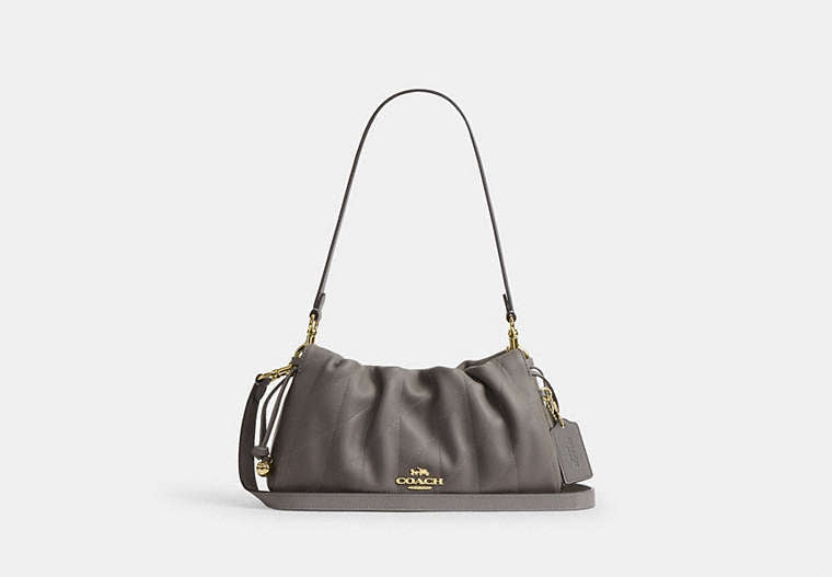 Faye Shoulder Bag With Quilting - Gold/Slate