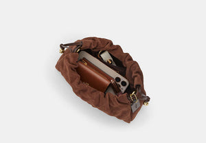 Faye Shoulder Bag With Quilting - Gold/Vintage Brown/Maple
