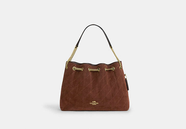 Evelyn Shoulder Bag With Quilting - Gold/Vintage Brown/Maple