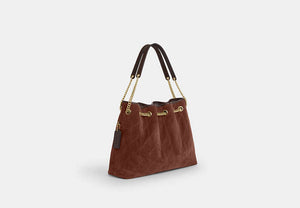 Evelyn Shoulder Bag With Quilting - Gold/Vintage Brown/Maple