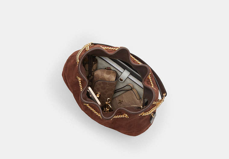 Evelyn Shoulder Bag With Quilting - Gold/Vintage Brown/Maple