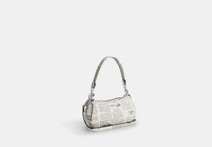 Ashton Shoulder Bag With Newspaper Print - Silver/Chalk Multi