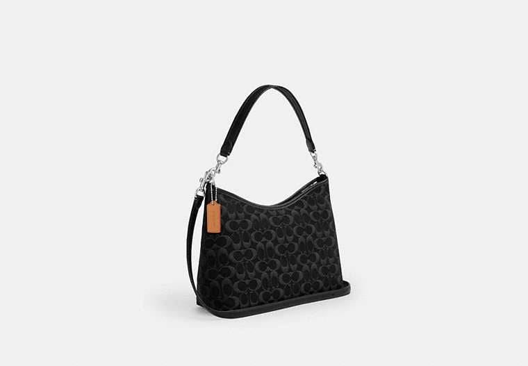 Laurel Shoulder Bag In Signature Denim - Silver/Black