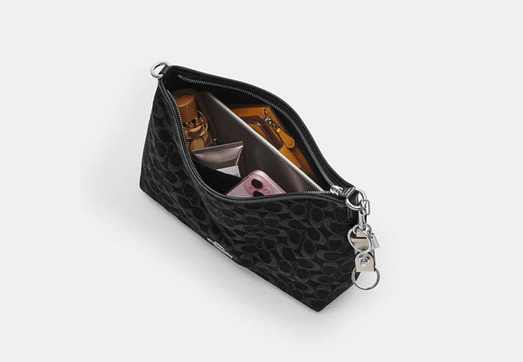 Laurel Shoulder Bag In Signature Denim - Silver/Black