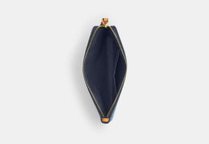 Large Corner Zip Wristlet - Gold/Indigo