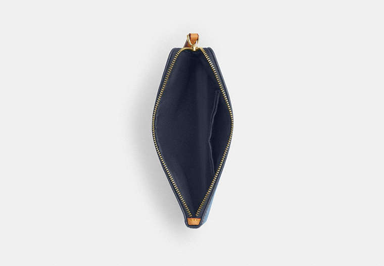 Large Corner Zip Wristlet - Gold/Indigo