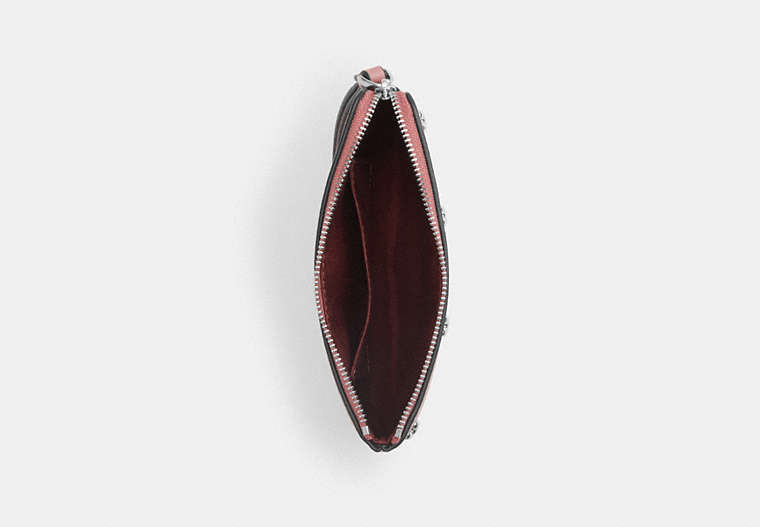 Corner Zip Wristlet - Silver/PEONY