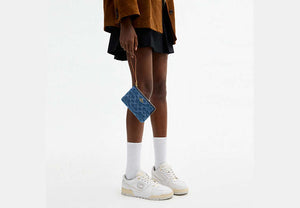 Corner Zip Wristlet - Gold/Indigo