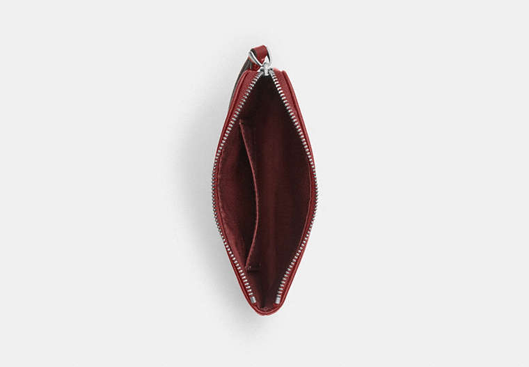 Corner Zip Wristlet - Silver/True Red