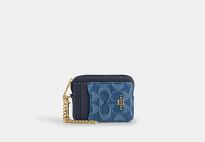 Zip Card Case - Gold/Indigo