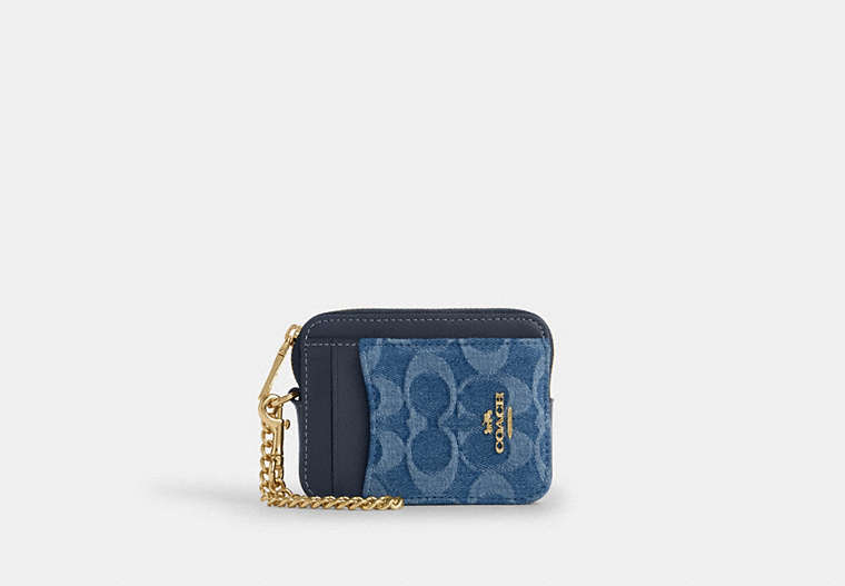 Zip Card Case - Gold/Indigo