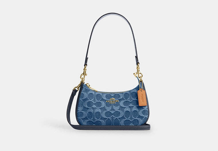 Teri Mini Crossbody Bag - Gold/Indigo