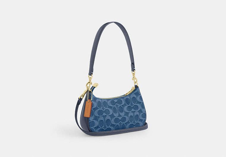 Teri Mini Crossbody Bag In Signature Denim - Gold/Indigo