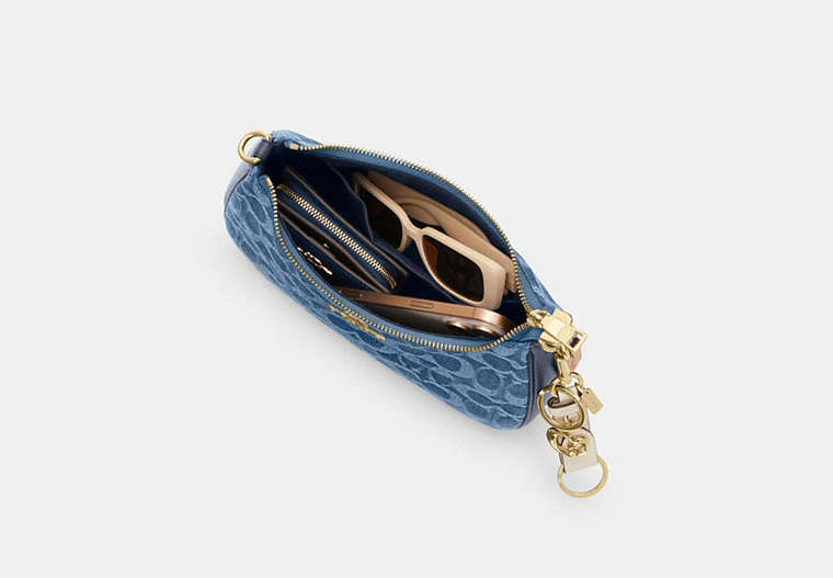 Teri Shoulder Bag In Signature Denim - Gold/Indigo