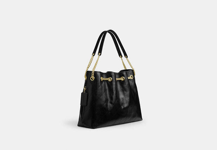 Evelyn Shoulder Bag With Quilting - Gold/Black