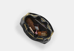 Evelyn Shoulder Bag With Quilting - Gold/Black