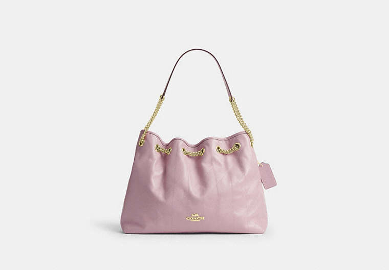 Evelyn Shoulder Bag With Quilting - Gold/Carnation
