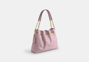 Evelyn Shoulder Bag With Quilting - Gold/Carnation