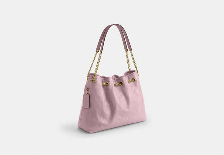 Evelyn Shoulder Bag With Quilting - Gold/Carnation