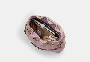 Evelyn Shoulder Bag With Quilting - Gold/Carnation