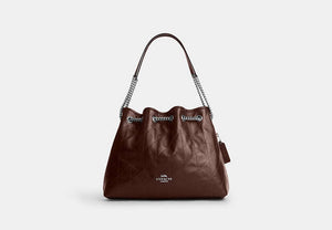 Evelyn Shoulder Bag With Quilting - Silver/Maple