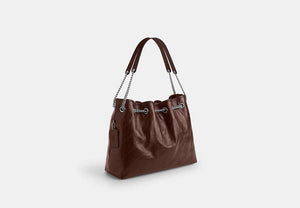 Evelyn Shoulder Bag With Quilting - Silver/Maple