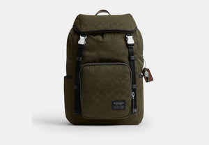 Logan Backpack In Signature Nylon - Dark Moss