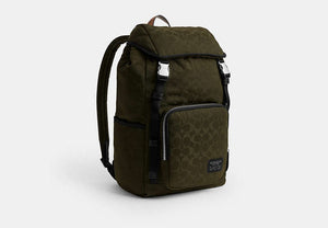 Logan Backpack In Signature Nylon - Dark Moss