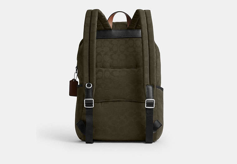 Logan Backpack In Signature Nylon - Dark Moss