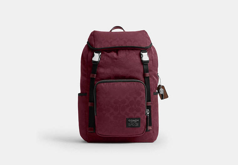 Logan Backpack In Signature Nylon - Light Maroon