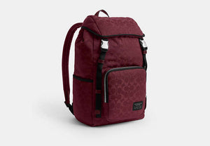 Logan Backpack In Signature Nylon - Light Maroon