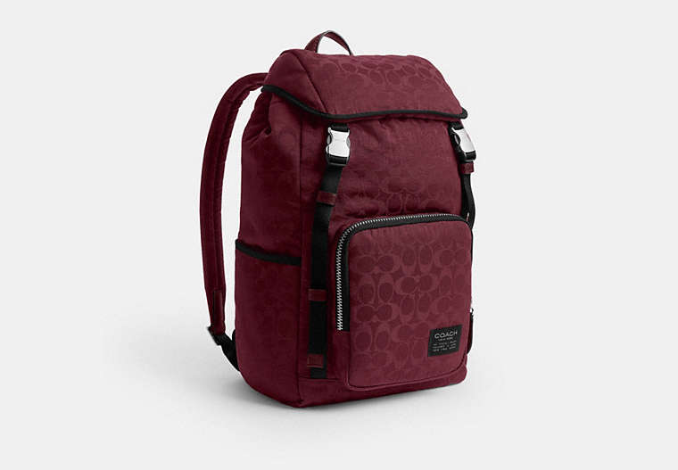 Logan Backpack In Signature Nylon - Light Maroon
