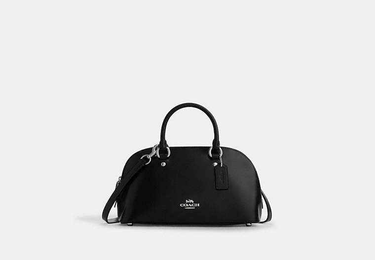 Lara Satchel Bag - Silver/Black