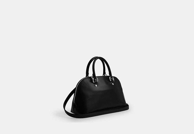 Lara Satchel Bag - Silver/Black
