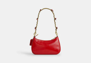 Teri Mini Crossbody Bag - Gold/Bright Cherry