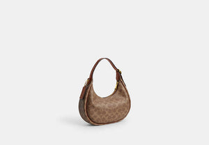 Emily Shoulder Bag In Signature Canvas - Gold/Tan/Brown