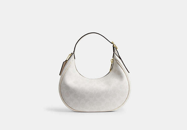 Emily Shoulder Bag In Signature Canvas - Gold/White/Chalk