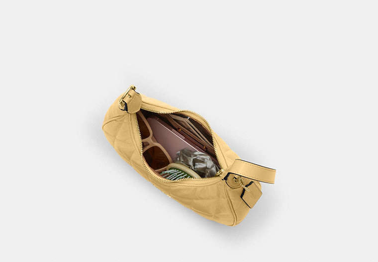 Emily Shoulder Bag With Quilting - Gold/Soft Yellow